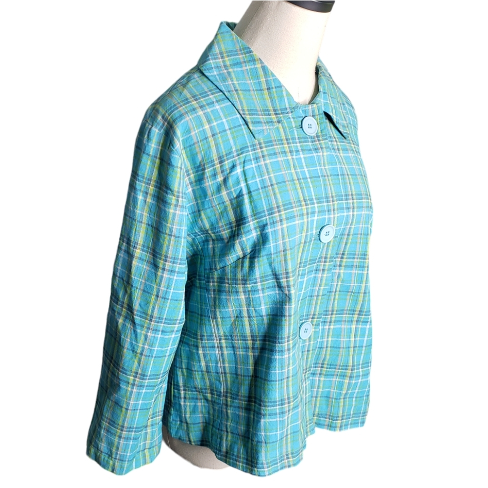 Vintage Bright Pastel Plaid Schacet Lightweight Spring Madras Vacay Harajuku Ctn - Picture 4 of 11
